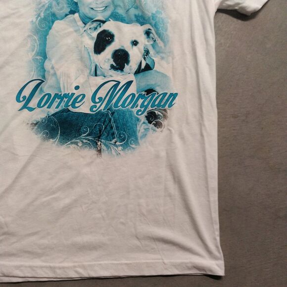 Lorrie Morgan White Cotton T Shirt Size Small Signed Next Level - Picture 5 of 12